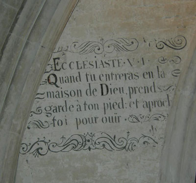 Prayer on Wall of the Walloon Chapel